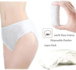 Culottes jetables 100 % coton, 5 pièces, taille mi-haute, respirantes, écologiques, antibactériennes, pour la <span class=keywords><strong>grossesse</strong></span> et le soutien post-partum - Product Image 1