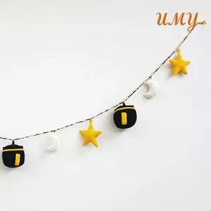 Knit Toy Eid Ramadan Gift Al-Adha Custom Islamic Art Kaaba Handmade Garland Crochet Home Decor Wall Decoration Gift For Kids