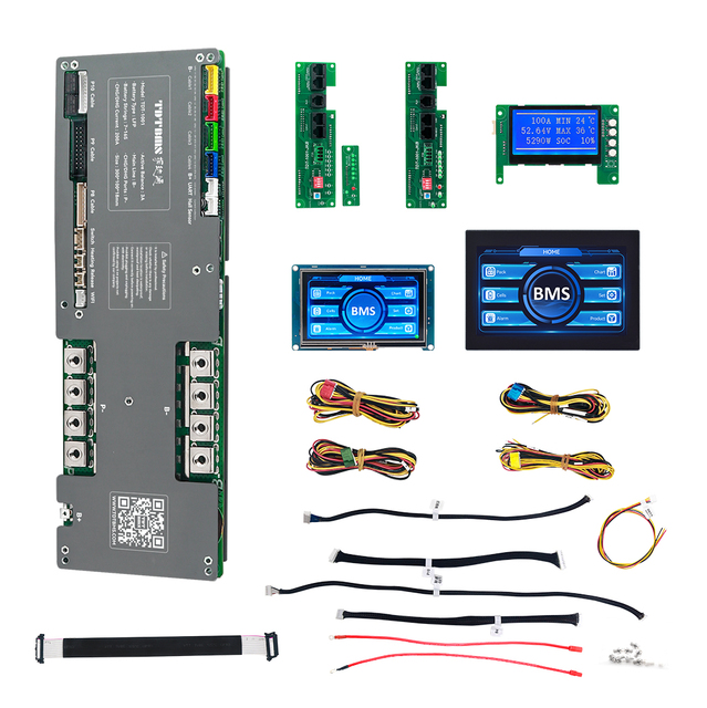 TDT 3A Active Balancer Smart BMS for 8S 16S 100A 200A 300A LiFePO4 Battery Pack Energy Storage System with WiFi BT LCD PCB Board