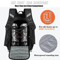 Sac à dos de ski Fuliya personnalisé, imperméable, pour l'hiver, 50L, pour bottes, lunettes, gants, casque de ski et de snowboard