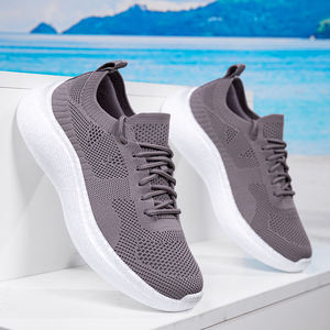 Zapatillas para correr con parte superior de malla elástica, transpirables, con amortiguación, antideslizantes, ligeras, para hombre, para correr, gimnasio y uso diario - Product Image 3