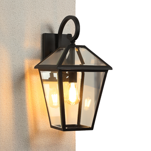 Lámpara de <span class=keywords><strong>Pared</strong></span> Exterior de Aluminio Negro de 10 Pulgadas, Resistente a la Intemperie, Estilo Vintage, para Patio, Jardín, con Cristal - Product Image 1