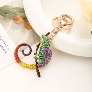 Diamond Chameleon Keychain Bling Crystal Rhinestone Lizard Keyring Cute Animal Novelty Charm Pet <b>Gift</b> Gecko Style - Product Image 4