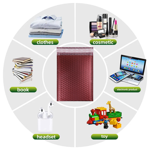 Matte kim loại Bordeaux rượu vang đỏ 4x8 inch tự-con dấu độn phong bì bong bóng độn bưu phẩm cho khuyến mãi và hàng tạp hóa sử dụng - Product Image 4