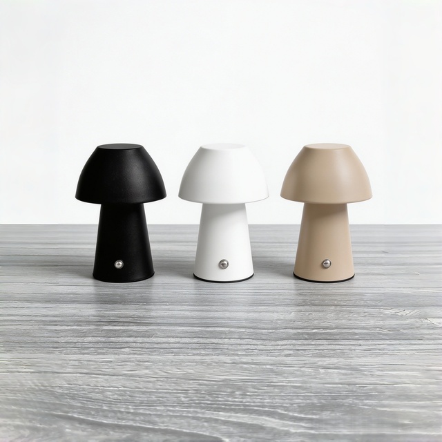 Rechargeable Touch Control Mushroom LED MINI Table Lamp Warm Light Metal Cordless Portable Desk Lamp for Home Decor