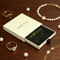 Nouvelles boîtes à bijoux en papier et pochettes à bijoux en daim avec insert en mousse de velours