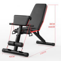 Banc de musculation pliable QY Home Gym avec cadre en acier allié, réglable pour les exercices de musculation et les sit-ups