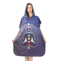 Hooded Surf Poncho Towel with Cartoon Pattern Quick Dry Knitted Microfiber Changing Robe Summer Beach Cover up for Water Sports
