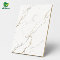 Panneau MDF mélaminé Jinbase moderne E0 en marbre blanc, surface haute brillance, qualité supérieure, usage intérieur, imperméable, ignifuge DLF-405