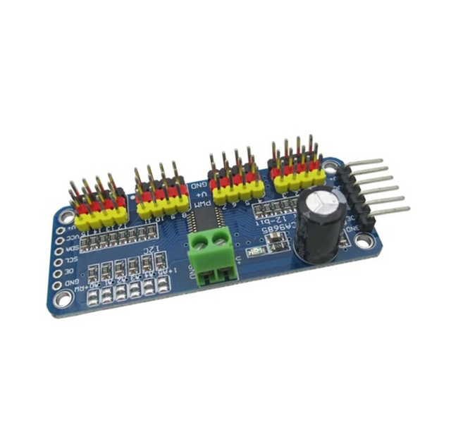 16 Channel 12-bit PWM / Servo Driver I2C interface PCA9685 servo shield module..