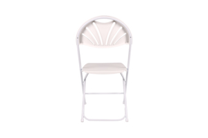 Chaise pliante en plastique blanc portable avec dos de ventilateur confort durable pour les fêtes de mariage rassemblements formels utilisation scolaire en plein air - Product Image 2