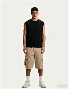 <span class=keywords><strong>T</strong></span>-<span class=keywords><strong>shirt</strong></span> court d'é<span class=keywords><strong>t</strong></span>é avec logo personnalisé pour hommes Gym <span class=keywords><strong>T</strong></span>-<span class=keywords><strong>shirt</strong></span> <span class=keywords><strong>sans</strong></span> manches lourd pour hommes 100% Cotton Plain Black Tank Tops Wholesale - Product Image 3
