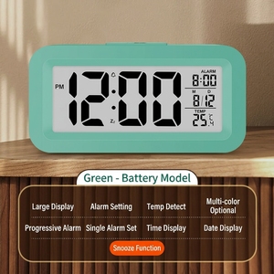 Mini Horloge Intelligente <span class=keywords><strong>de</strong></span> Table avec Affichage <span class=keywords><strong>de</strong></span> la Date, Température, Minuteur, Réveil pour Bureau, Chambre et Étude, avec Veilleuse - Product Image 4