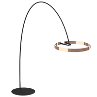 Lampadaire LED de luxe créatif et moderne de style nordique pour hall d'hôtel, lumière chaude, abat-jour doré/or rose/noir pour salon