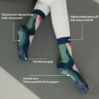 LADYGLOW-Chaussettes Pilates mi-longues personnalisées, pour le sport, à cinq doigts, en coton