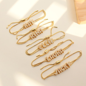 YIMEILI & Trendy Laiton Mini Bulle DIY Combinaison 26 Anglais Lettre Forme Femmes Plaqué Or Charme Bracelet Pendentif Accessoires - Product Image 5
