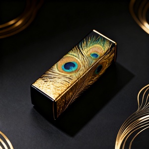 Luxury Elegant Rigid Cardboard <b>Lipstick</b> Gift Box <b>Custom</b> Embossed Cosmetic Packaging Biodegradable Recycled Sponge Lined Beauty - Product Image 5