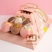 Neue benutzer definierte Ramadan Pyramide Form Box Platte mit Tauch becher Teiler Bäckerei Dessert Gebäck Snack Pyramidal Food Box Verpackung