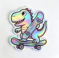 Autocollants personnalisés en vinyle film arc-en-ciel, découpe laser du logo, design coloré, impression attrayante, adhésif imperméable