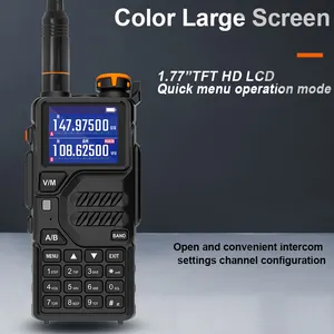 BAOFENG K5 PLUS radio Freq Ham genggam Multi-Band, radio Walkie Talkie kekuatan tinggi komunikasi dua arah