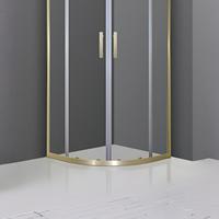 Cabine de douche étanche Gold Quadrant pour hôtels et salles de sport – Dimensions personnalisables, verre traité et cadre en alliage d'aluminium