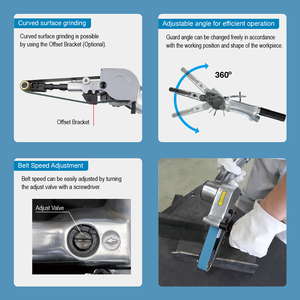 <span class=keywords><strong>Ponceuse</strong></span> à bande <span class=keywords><strong>pneumatique</strong></span> industrielle Nitto Kohki B-20CL – Outil de meulage à air robuste pour le polissage des métaux et le débavurage - Product Image 6