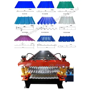 Liming mesin pembuat ubin, tdua lapisan ibr trapezoid tr4 / tr5 produktivitas tinggi t-18 pembentuk gulungan lembaran atap