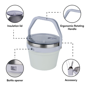 Tùy Chỉnh Cách Điện Xô Đá Cho Các Bên Với Nắp Và Scoop Đôi Tường Thép Không Gỉ Xách Tay Xô Đá Cho Các Bên Ngoài Trời - Product Image 5