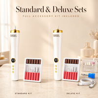 Kit de polissage d'ongles électrique portable en plastique à 3 vitesses réglables, perceuse à ongles rechargeable 3-en-1, lampe à ongles LED