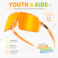 Lunettes de soleil de sport pour enfants et jeunes, monture TR90, monture intégrale, lunettes de randonnée, photochromiques, polarisées, verres entièrement traités, 6-16 ans