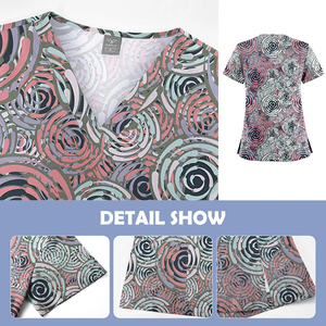 Medical Stretch <strong>Scrubs</strong> Women Men Salon Uniform Lightweight Printed <strong>Scrub</strong> <strong>Tops</strong> Spot Wholesale Custom Brand Customize Patterns - Product Image 3
