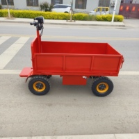 Chariot de transport électrique à quatre roues, plateforme de magasinage en acier inoxydable OEM