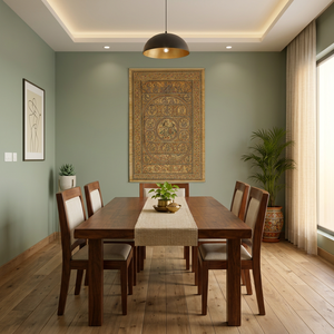 Tapiz de Pared Rectangular de Tela de Algodón con Estampado Tradicional de Orissa Talapatra, para Sala de Estar, Decoración de Interiores - Product Image 1