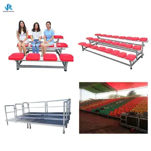 Aluminum alloy Sports school mobile portable folding gym stadium seats bleachers with hard/soft grandstand chairs