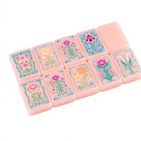 Set Mahjong Akrilik Pink 160 Buah yang Dapat Disesuaikan, Ukiran Lapis Tunggal Mewah untuk Anak-Anak, Ramah Lingkungan, Dapat Dilipat