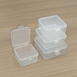 Transparent Plastic Storage Boxes Rectangle Covered Office Organizer Desktop Storage Box 45 Square Series - Product Image 2