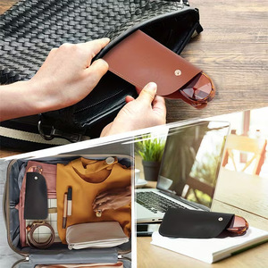 <span class=keywords><strong>Estuche</strong></span> <span class=keywords><strong>para</strong></span> Gafas de Sol de Cuero PU Resistente a los Arañazos, Elegante y Portátil <span class=keywords><strong>para</strong></span> Uso Diario y de Viaje, Bolsa de Almacenamiento <span class=keywords><strong>para</strong></span> Gafas de Sol <span class=keywords><strong>para</strong></span> Mujer - Product Image 2