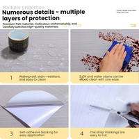 Autocollant de rénovation de meubles en PVC à grain de bois épais de qualité supérieure, auto-adhésif, imperméable, résistant à l'humidité, amovible pour appartement