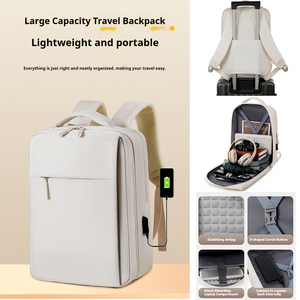 15.6" Waterproof Eco-Friendly Nylon <b>Laptop</b> <b>Backpack</b> Arcuate Shoulder Strap Zipper Closure Open Airbag Protection Large Capacity - Product Image 1
