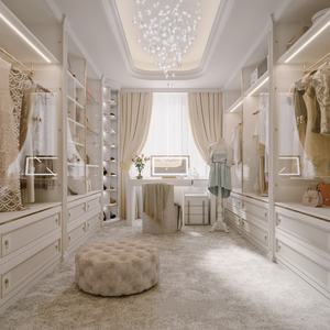 Direct d'usine vestiaire multicouche personnalisé en forme de L armoire et coiffeuse combinaison bébé armoire en bois - Product Image 4