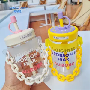 Eco friendly health and household products 2023 glass cup with lid and straw fashion girls cold cartoon cup hot drink