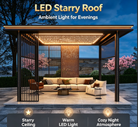 Pérgola de Aluminio Estilo Chino, Gazebo, Pabellón Paisajístico, Aislado, Insonorizado, Impermeable, Terraza Acristalada, Salón de Té para Jardín Exterior