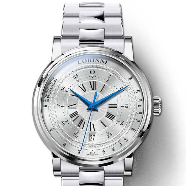 For New Stainless Steel Water Resistant Charm Antique Dial Business Automatic Mechanical Leather Watch for Men