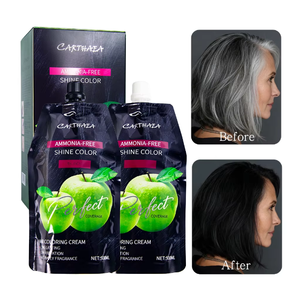 Tinte para el Cabello en Crema Negro Profesional Permanente para Hombre, 100% Cobertura de Canas, Sin Amoníaco, en Existencia, Venta al por Mayor - Product Image 1