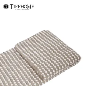 Tiff Home vente en gros de nouveau produit 120*200cm couverture en peluche tricotée en coton et lin pour la décoration intérieure