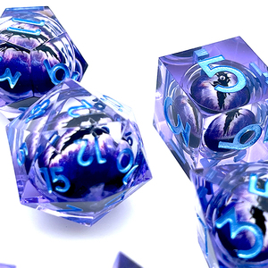 Venta Directa de Fábrica, Juego de Dados Poliédricos <span class=keywords><strong>RPG</strong></span> D4-D20 con Logotipo Personalizado, Ojos de Dragón, Bordes Afilados, Material de Resina para Juegos de D&D - Product Image 1