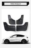 Compatible avec les garde-boue avant et arrière du Tesla Model Y 2025 relooké, anti-rayures, en TPE noir, accessoire de protection.