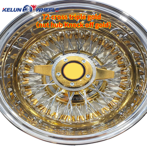 ล้อแม็กซ์ขอบ 13/14 นิ้ว แบบ Lowrider Reverse 72 Cross Lace สีทอง - Product Image 2