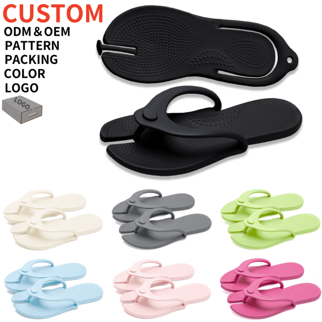 High Quality EVA Soft Disposable Hotel Slippers Portable Lightweight Folding Travel Flip-Flops Comfortable Anti-Slip Design for