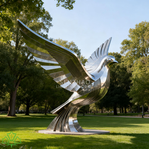 Escultura de Paloma de la Paz de Acero Inoxidable, Moderna y Abstracta, de Gran Tamaño, para Instalación de Arte Público en Exteriores, Parques, Plazas y Jardines, Marca Senzhao - Product Image 2
